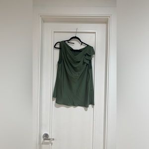 Banana republic sage green blouse with tie on the shoulder